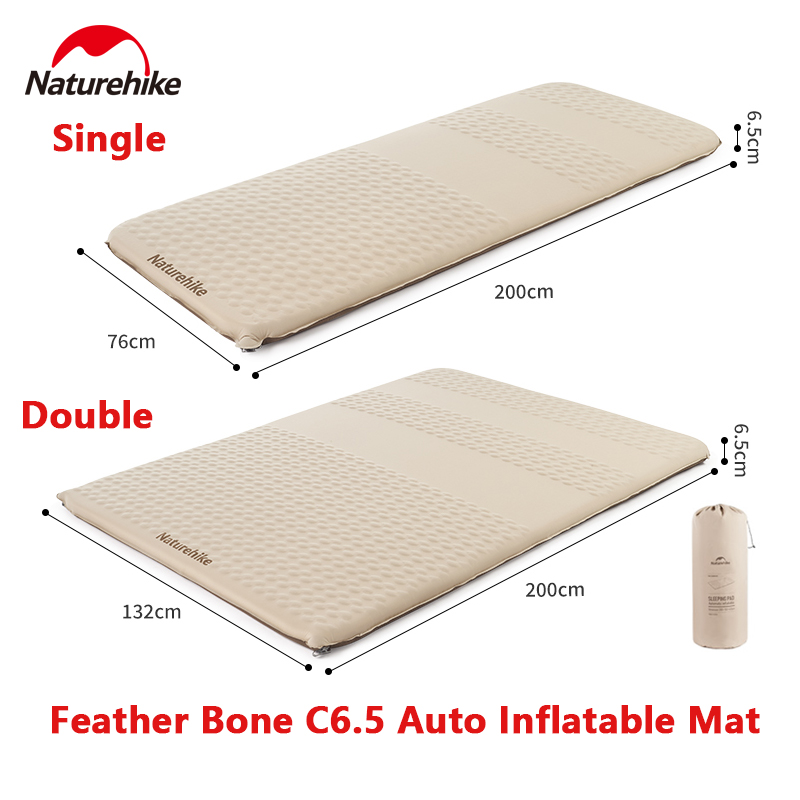 Outdoor Camping Rugs - Naturehike Colchão inflável automático, auto-inflar almofada,