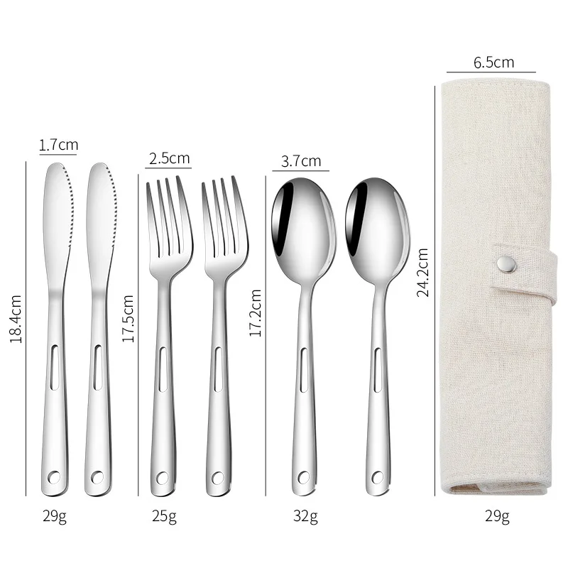 Outdoor Camping Dining Set - Colher garfo faca conjuntos de aço