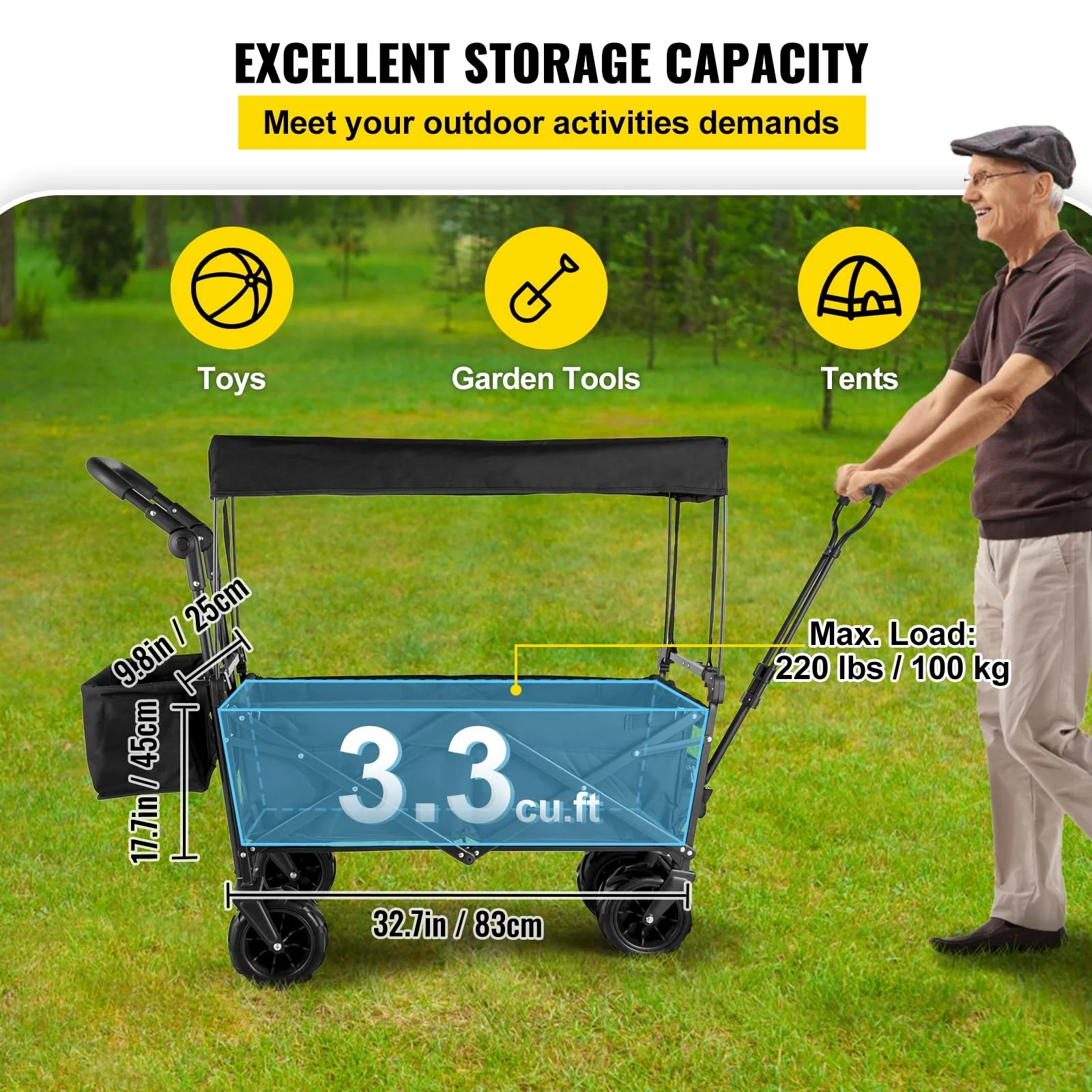Carrinho de Camping Dobrável p - Outdoor Camping Trolley avaliação e preço