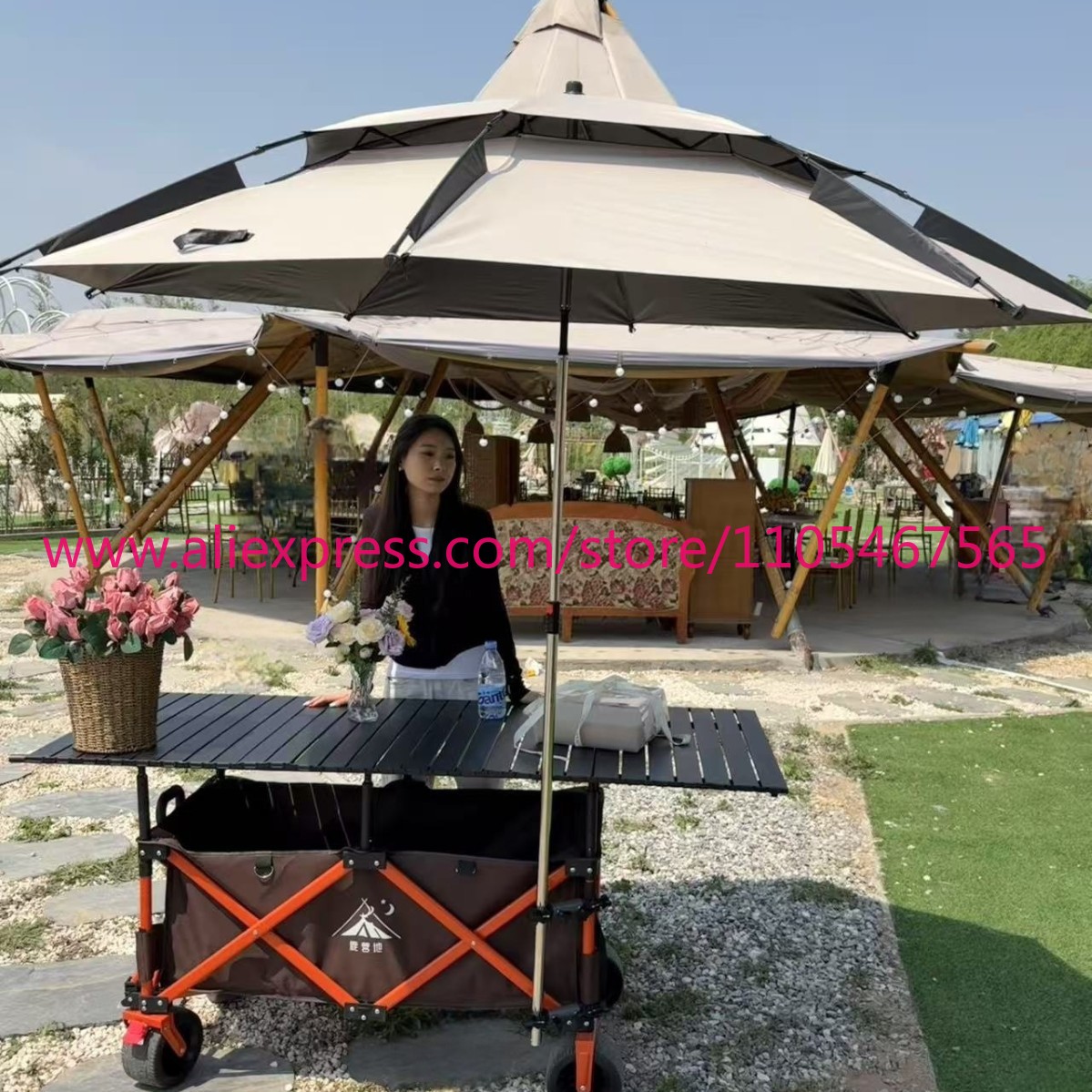 1 unidade de carrinho dobrável - Outdoor Camping Trolley avaliação e preço