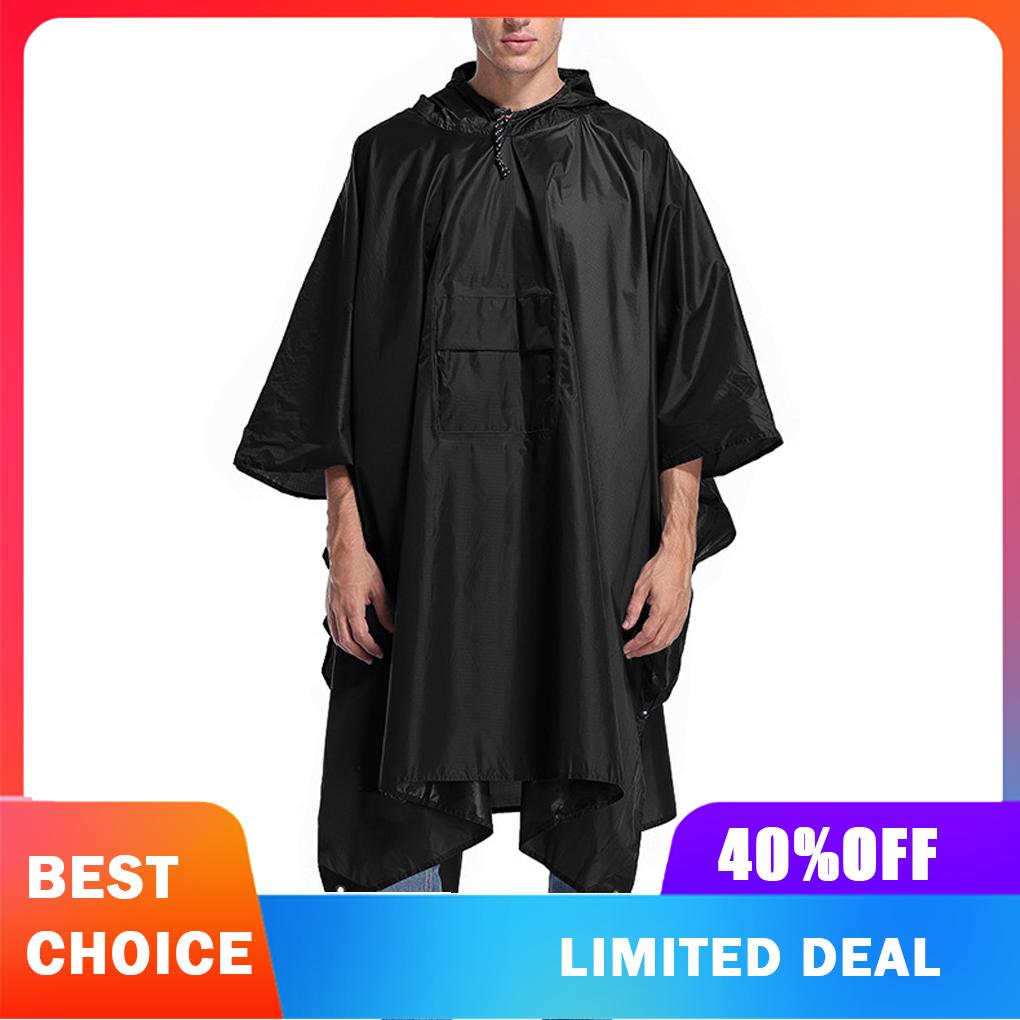 Poncho de chuva com capuz e bo - Camping Rain Poncho avaliação e preço