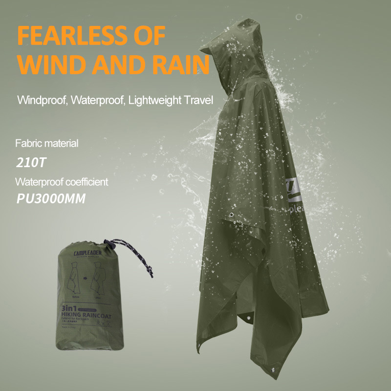 Capa de chuva 3 em 1 para exte - Camping Rain Poncho avaliação e preço