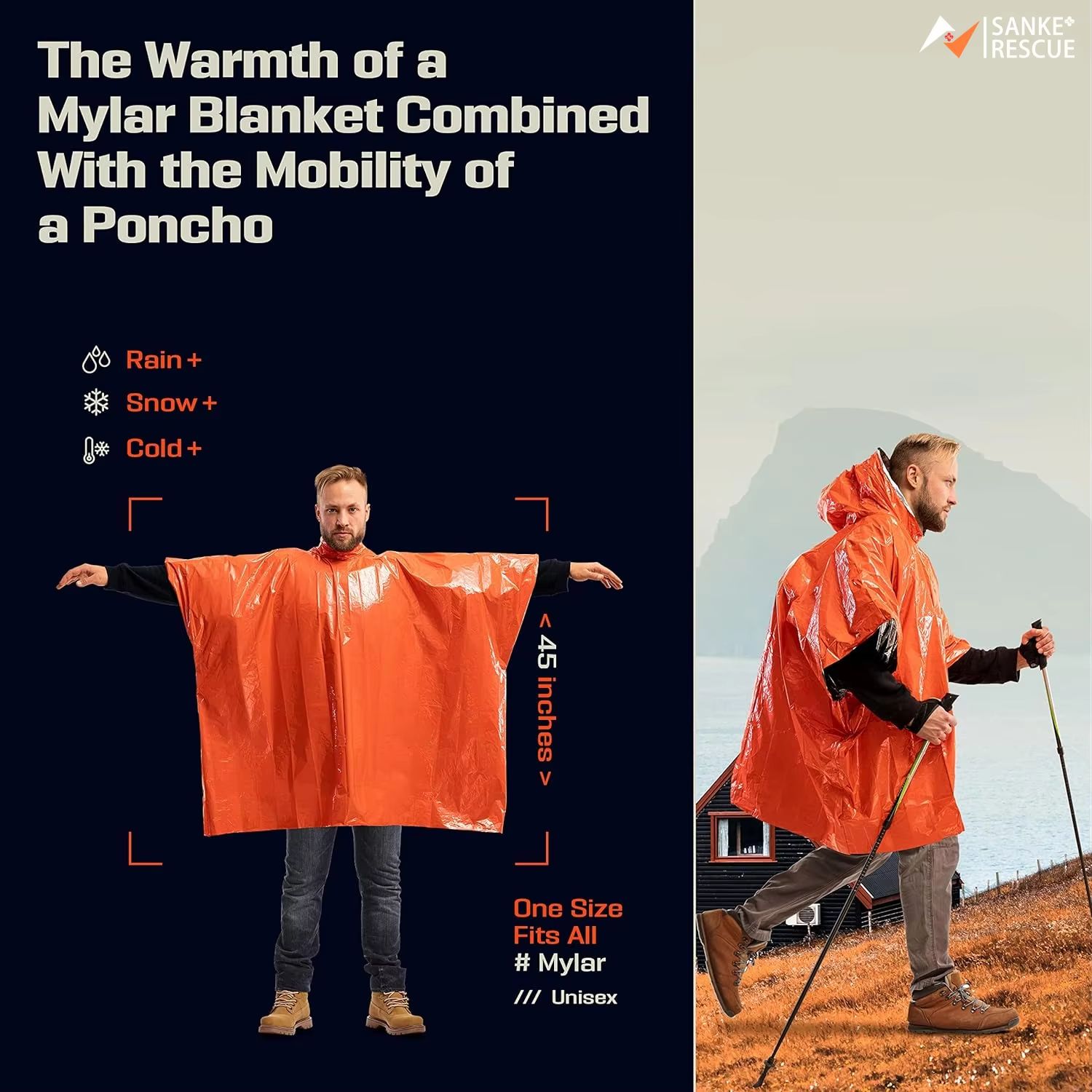 Poncho de Emergência para Chuv - Camping Rain Poncho avaliação e preço